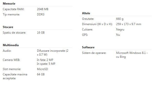 Prestigio MultiPad Visconte 3 - Specificatii tehnice